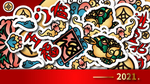 金红新春喜庆招财祥云金蟾叠加