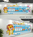 蓝色简约幼儿园文化墙