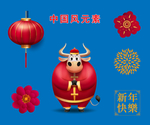 2021牛年中国风素材新年元素