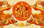 招财进宝龙纹背景