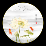 新中式荷花装饰画