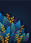 蓝光植物装饰画
