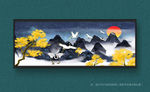 美丽中国风复古山水装饰画