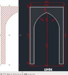 花格亮拱门月洞门矢量单线图雕刻