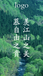 深林森林绿色简约海报