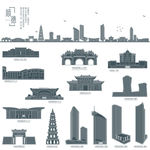 顺德地标建筑剪影