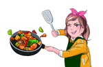 炒菜插画