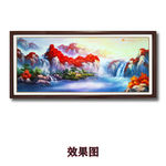 鸿运当头山水瀑布装饰画