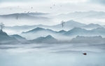 高清新高端山水画 文件分层画