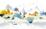 现代高端意境山水 TIF分层