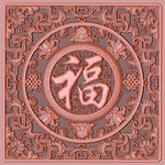 福字出入平安铜雕天顶地画