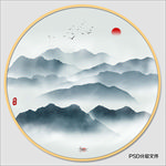 圆形山水画