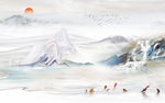 新款简约新山水画 文件分层画