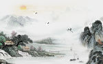 国画现代新山水画 tif分层