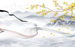 银杏 高档山水画 文件分层