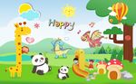 儿童房墙纸背景墙壁画图片