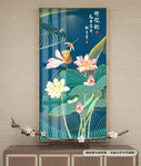 荷花禅意中庭装饰画