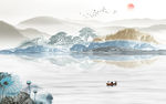 新款背景墙山水画 tif分层