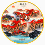 新中式鸿运当头山水装饰画