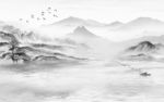 大卖中式画山水画 文件分层