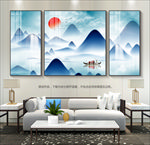 现代简约群山装饰画意境山水画