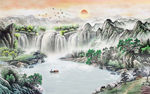 纳财山水画