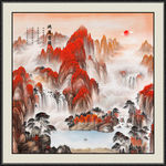 鸿运当头山水画
