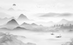 新中式人气画山水画 文件分层