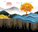 麋鹿山水玄关