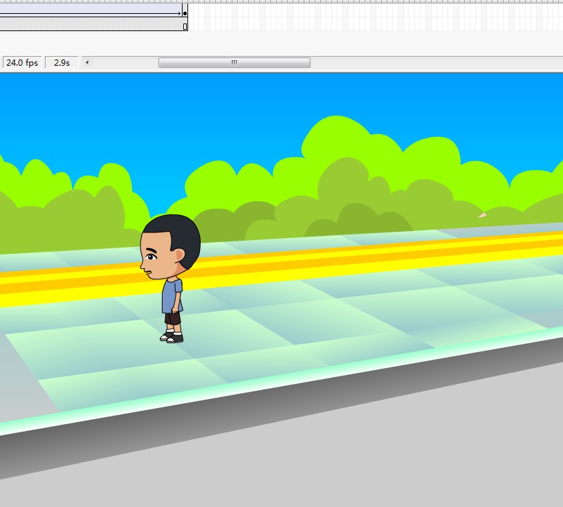 光头小孩在人行道上走5秒