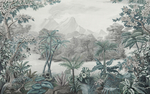 欧式复古雨林树叶背景墙