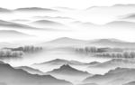 新款灰色背景山水 文件分层