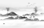 中式高清背景山水 文件分层