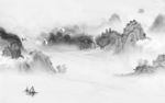 新品背景山水墙画 文件分层