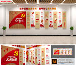 简约党史党的光辉党建文化墙