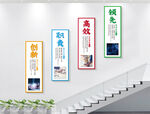 楼梯企业文化展板