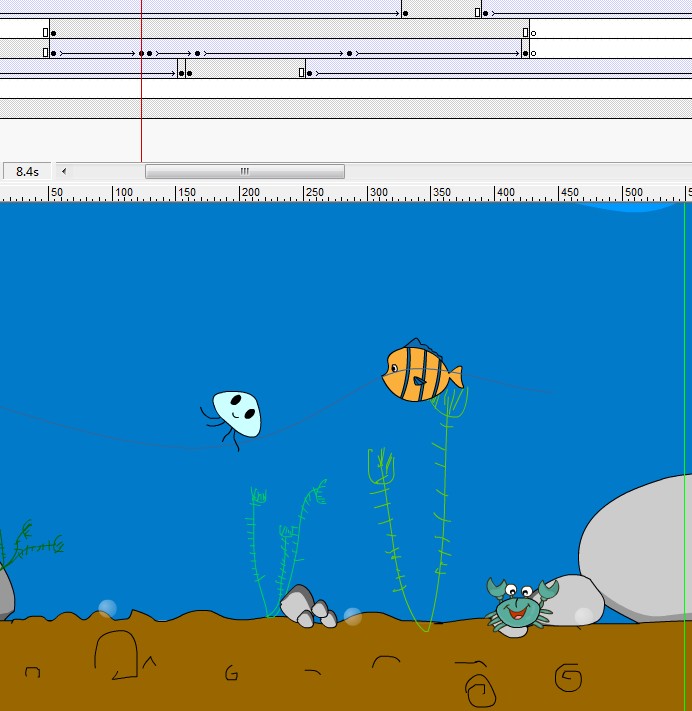 海底鱼儿游来游去16秒动画