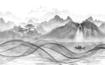 高清 新山水灰色画 tif分层
