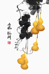 水墨葫芦五福临门