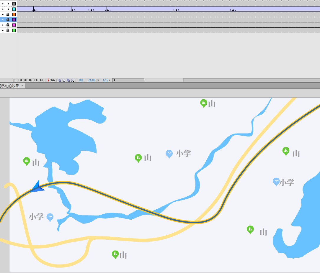 flash做一个模拟导航的动画