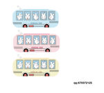 小兔子表情汽车巴士校车笔袋盒