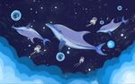 卡通可爱海豚海底世界背景墙壁画