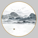 圆形山水画