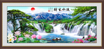 中式迎客松山水装饰画