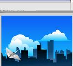 纸鹤在城市上空飞翔动画