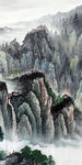 新款 高雅玄关背景 分层山水画