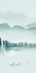 现代 高端简约玄关 山水分层画