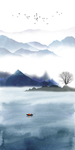 禅意山水玄关