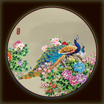 孔雀牡丹图