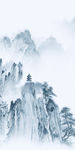 蓝色山水意境玄关 TIF分层